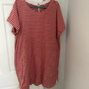 Orange Striped T-shirt Dress
